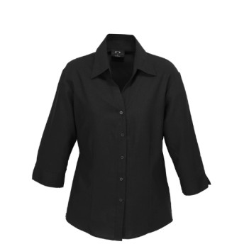 Women's Plain Oasis 3/4 Sleeve Shirt - Black:Black