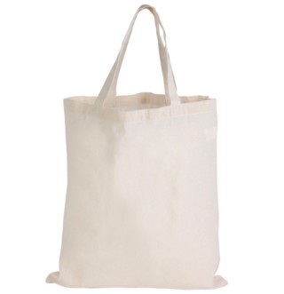Calico Short Handle Bag-Minimum 100:Natural