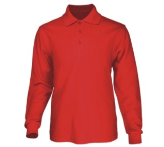 Mens L/S Basic Polo:Red