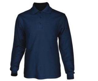 Mens L/S Basic Polo:Navy
